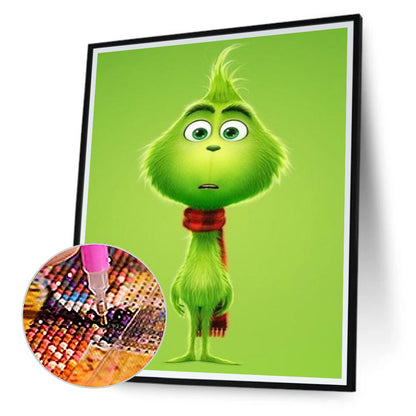 Green Hairy Monster 20*30CM(Canvas) Full Round Drill Diamond Painting
