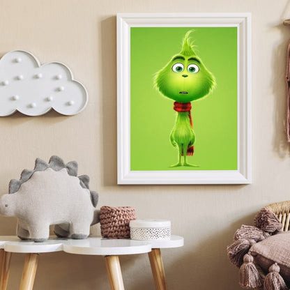Green Hairy Monster - Full Round Drill Diamond Painting 20*30CM