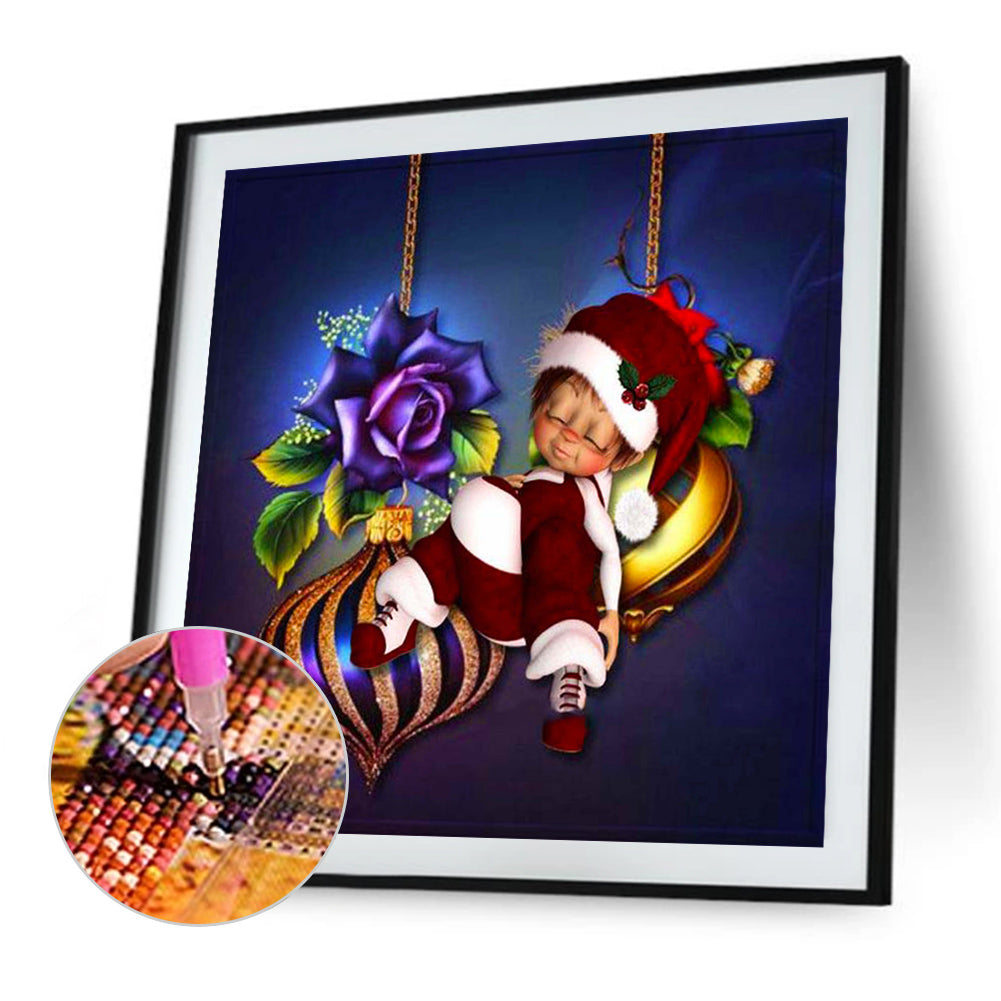 Girl With Big Eyes - Full Round Drill Diamond Painting 30*30CM