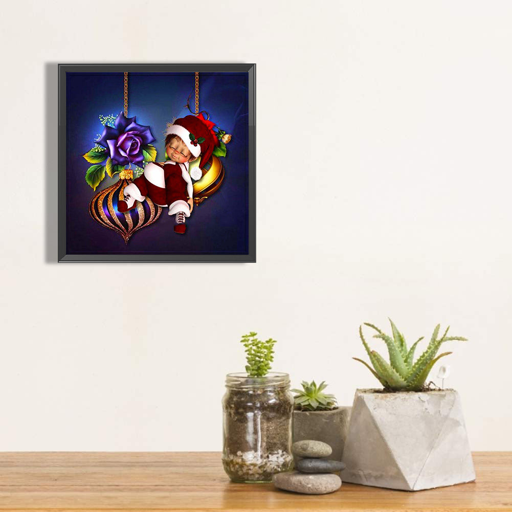 Girl With Big Eyes - Full Round Drill Diamond Painting 30*30CM