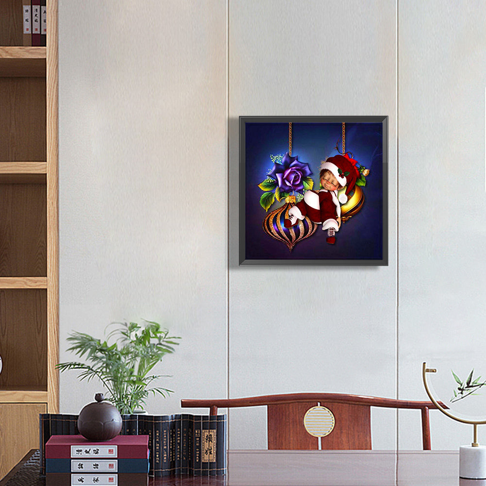 Girl With Big Eyes - Full Round Drill Diamond Painting 30*30CM