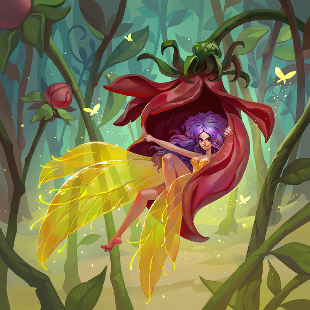 Petal Princess - Full Round Drill Diamond Painting 30*30CM