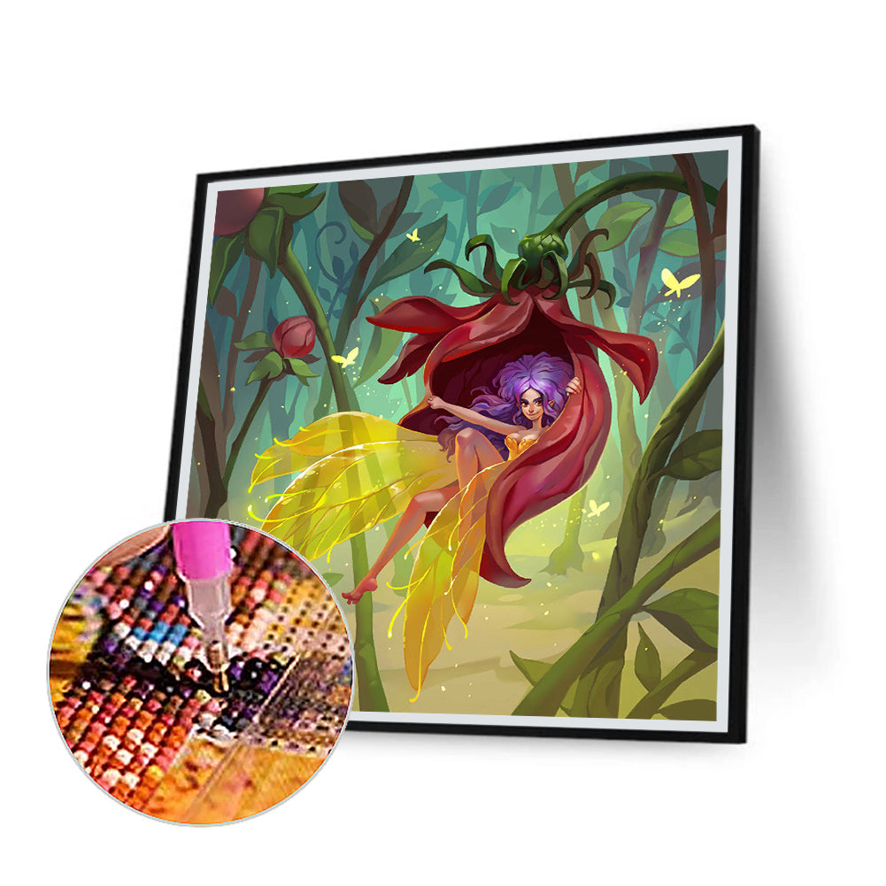 Petal Princess 30*30CM(Canvas) Full Round Drill Diamond Painting