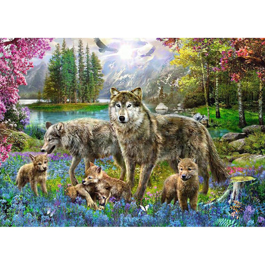 Wolf - Full Round Drill Diamond Painting 40*30CM