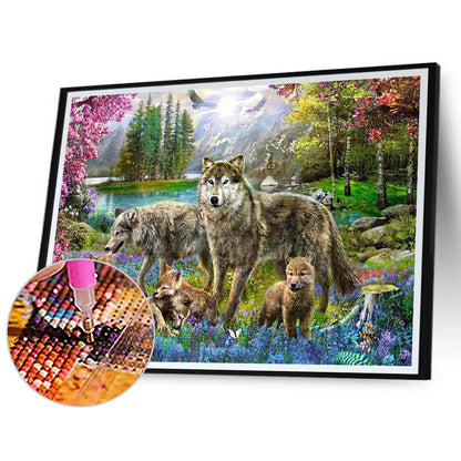 Wolf 40*30CM(Canvas) Full Round Drill Diamond Painting