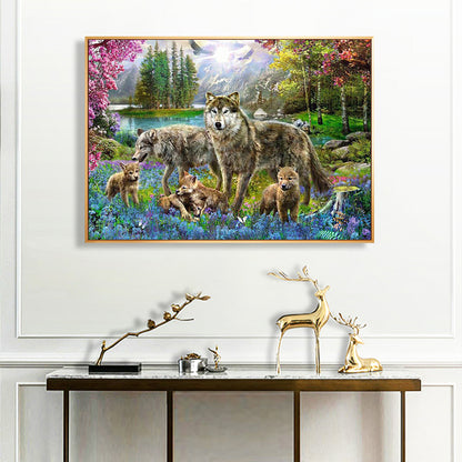 Wolf 40*30CM(Canvas) Full Round Drill Diamond Painting
