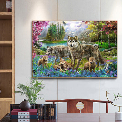 Wolf 40*30CM(Canvas) Full Round Drill Diamond Painting
