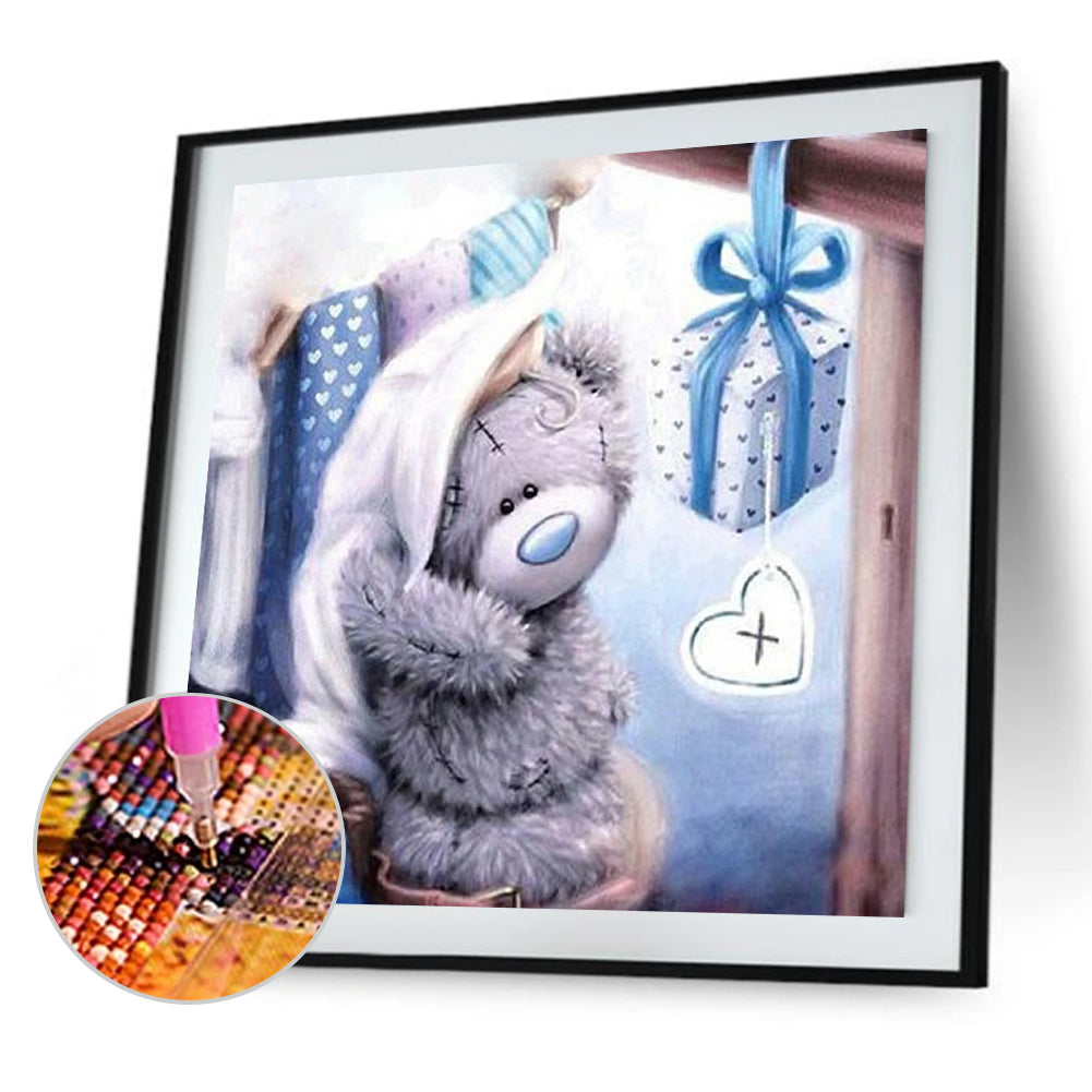 Cartoon Gray Bear - Full Round Drill Diamond Painting 30*30CM