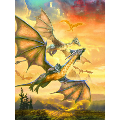 Two Pterosaurs - Full Round Drill Diamond Painting 30*40CM