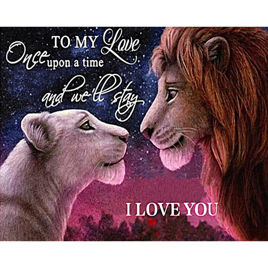 Lion King And Queen - Full Round Drill Diamond Painting 50*40CM