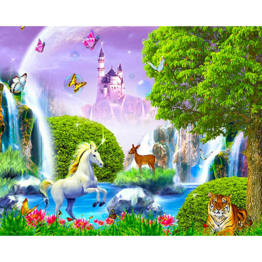 Fantasy Unicorn - Full Round Drill Diamond Painting 50*40CM