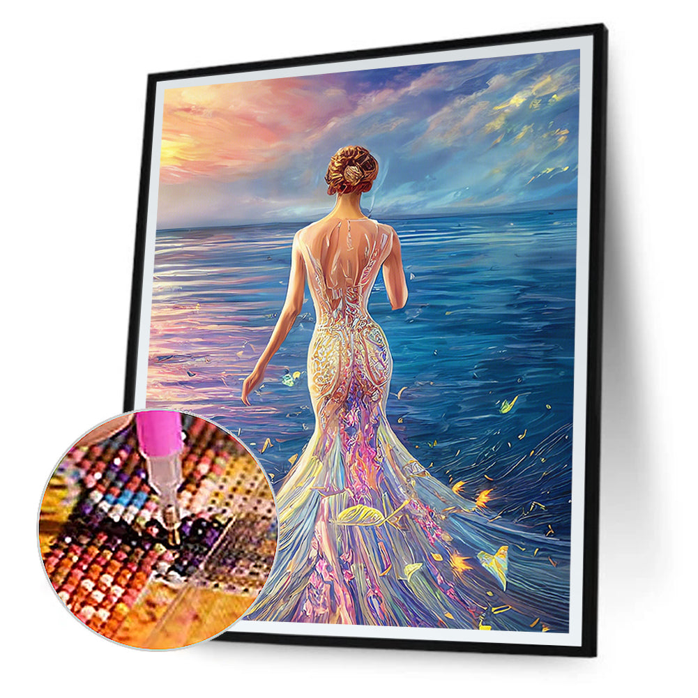 Mermaid Princess 30*40CM(Canvas) Full Round Drill Diamond Painting