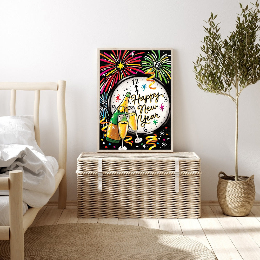 Celebrate New Year 30*40CM(Canvas) Full Round Drill Diamond Painting