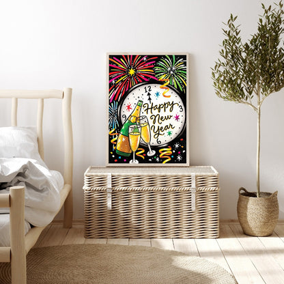 Celebrate New Year 30*40CM(Canvas) Full Round Drill Diamond Painting