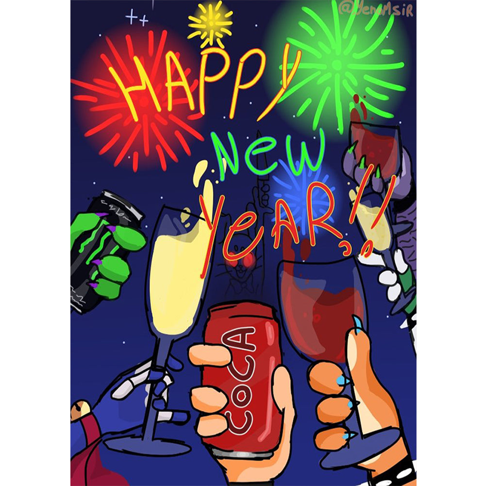 Celebrate New Year - Full Round Drill Diamond Painting 30*40CM