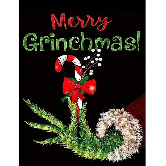 Green Hairy Monster 30*40CM(Canvas) Full Round Drill Diamond Painting