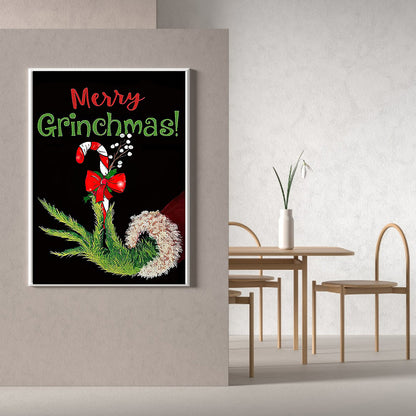 Green Hairy Monster 30*40CM(Canvas) Full Round Drill Diamond Painting