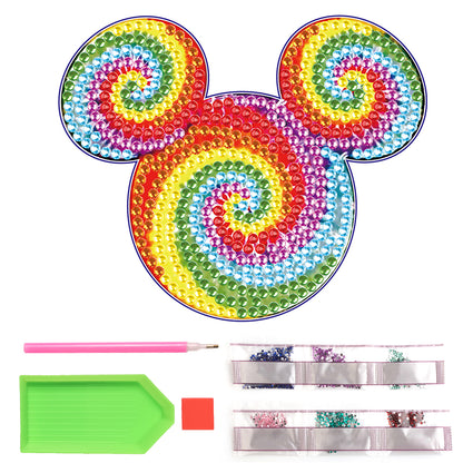 DIY Diamonds Mosaic Cup Cushion Anti-scald Wooden Cartoon Cup Mat for Kids Gifts