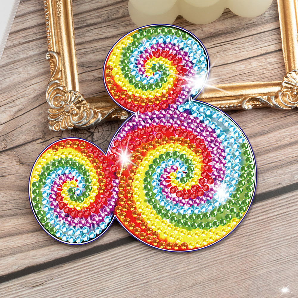 DIY Diamonds Mosaic Cup Cushion Anti-scald Wooden Cartoon Cup Mat for Kids Gifts