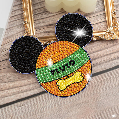 DIY Diamonds Mosaic Cup Cushion Anti-scald Wooden Cartoon Cup Mat for Kids Gifts