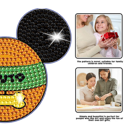 DIY Diamonds Mosaic Cup Cushion Anti-scald Wooden Cartoon Cup Mat for Kids Gifts