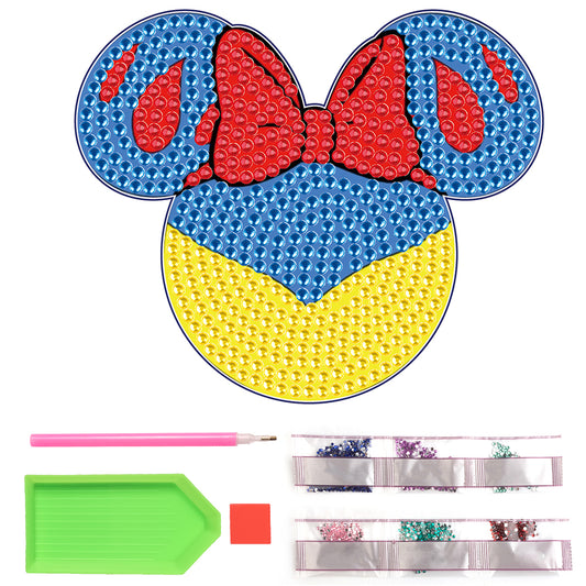 DIY Diamonds Mosaic Cup Cushion Anti-scald Wooden Cartoon Cup Mat for Kids Gifts