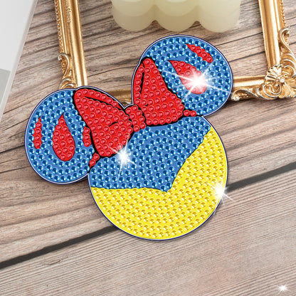 DIY Diamonds Mosaic Cup Cushion Anti-scald Wooden Cartoon Cup Mat for Kids Gifts
