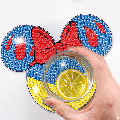 DIY Diamonds Mosaic Cup Cushion Anti-scald Wooden Cartoon Cup Mat for Kids Gifts