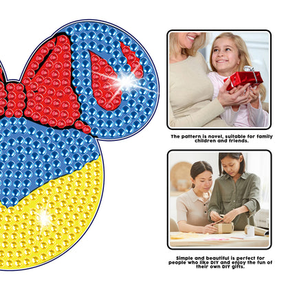 DIY Diamonds Mosaic Cup Cushion Anti-scald Wooden Cartoon Cup Mat for Kids Gifts