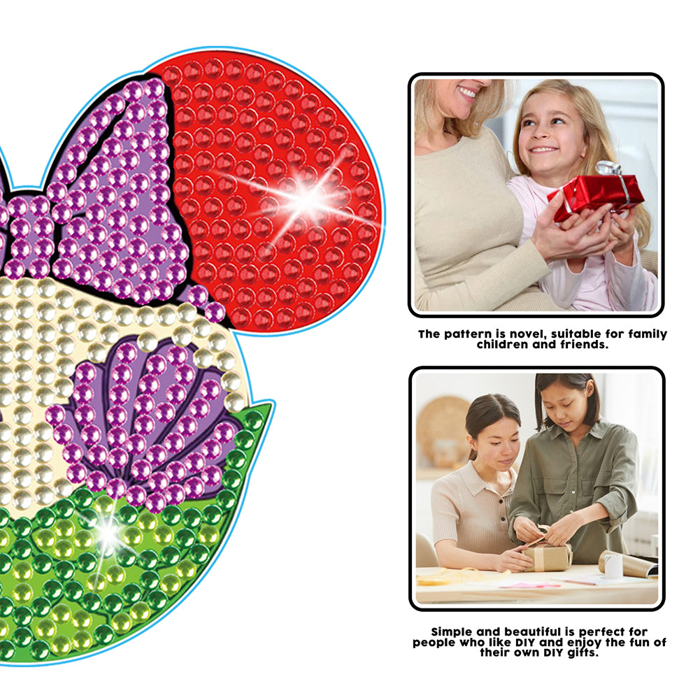 DIY Diamonds Mosaic Cup Cushion Anti-scald Wooden Cartoon Cup Mat for Kids Gifts