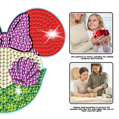 DIY Diamonds Mosaic Cup Cushion Anti-scald Wooden Cartoon Cup Mat for Kids Gifts