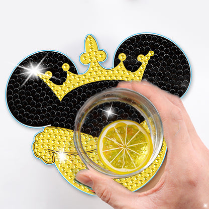 DIY Diamonds Mosaic Cup Cushion Anti-scald Wooden Cartoon Cup Mat for Kids Gifts