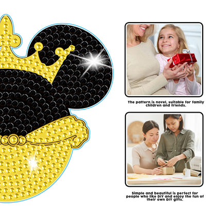 DIY Diamonds Mosaic Cup Cushion Anti-scald Wooden Cartoon Cup Mat for Kids Gifts