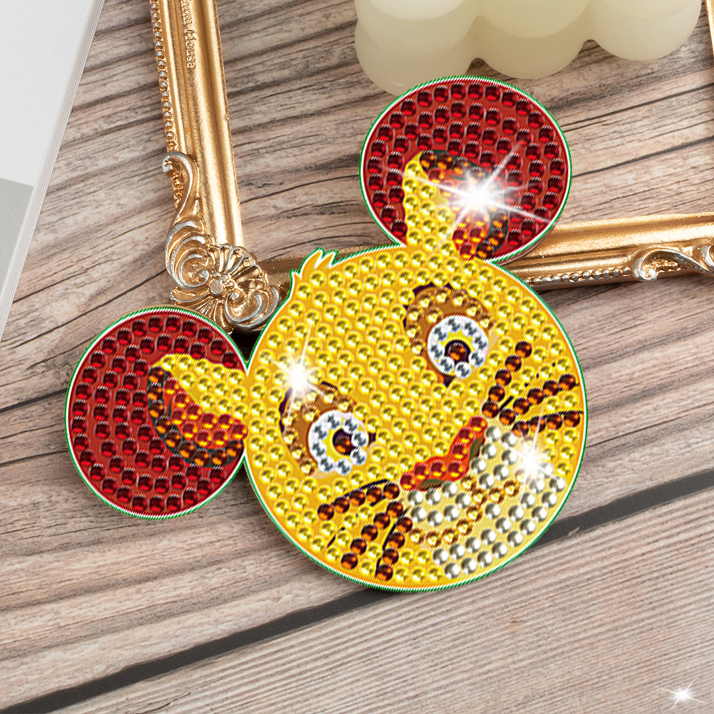 DIY Diamonds Mosaic Cup Cushion Anti-scald Wooden Cartoon Cup Mat for Kids Gifts