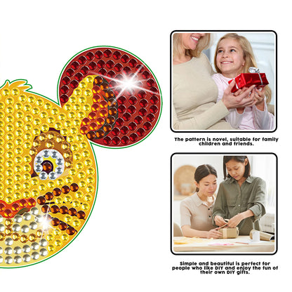 DIY Diamonds Mosaic Cup Cushion Anti-scald Wooden Cartoon Cup Mat for Kids Gifts