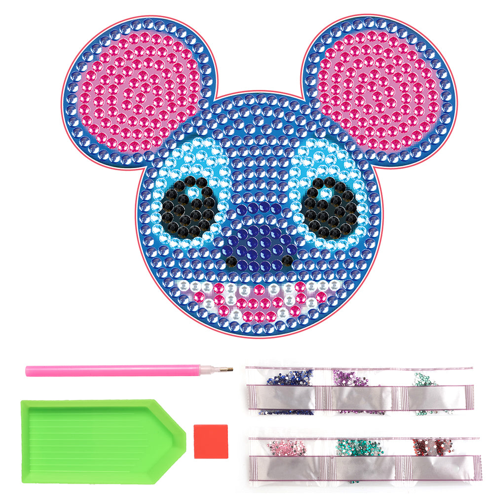 DIY Diamonds Mosaic Cup Cushion Anti-scald Wooden Cartoon Cup Mat for Kids Gifts