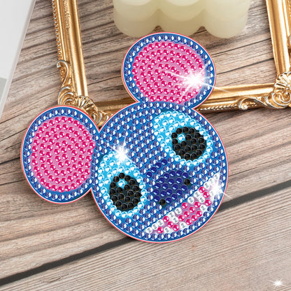 DIY Diamonds Mosaic Cup Cushion Anti-scald Wooden Cartoon Cup Mat for Kids Gifts