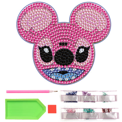 DIY Diamonds Mosaic Cup Cushion Anti-scald Wooden Cartoon Cup Mat for Kids Gifts