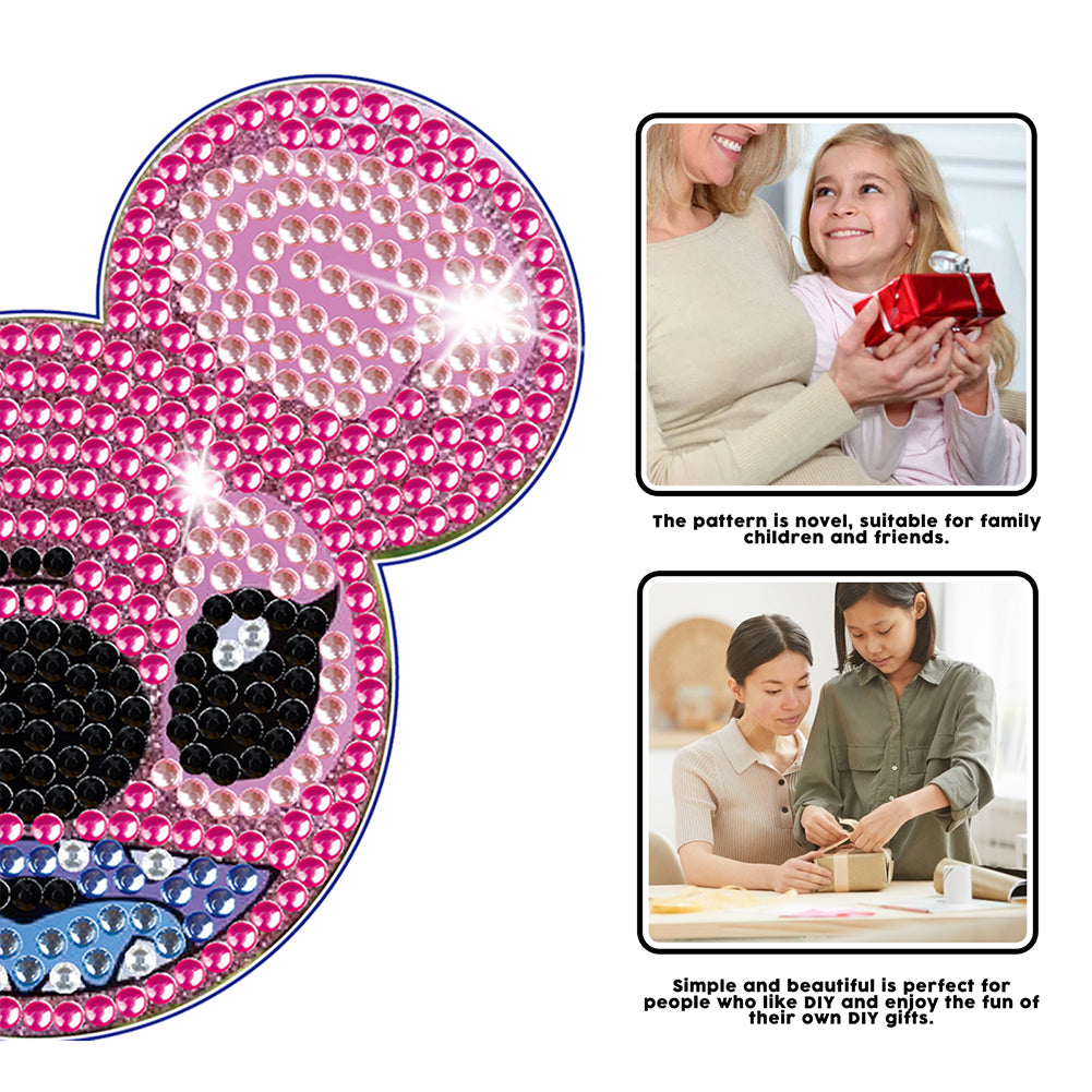 DIY Diamonds Mosaic Cup Cushion Anti-scald Wooden Cartoon Cup Mat for Kids Gifts