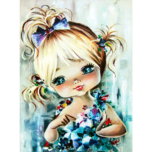 Cartoon Little Girl - Full Round Drill Diamond Painting 30*40CM