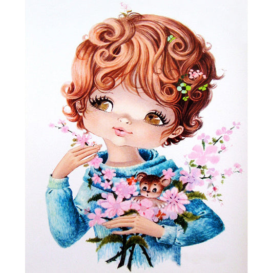 Cartoon Little Girl - Full Round Drill Diamond Painting 30*40CM