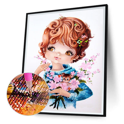 Cartoon Little Girl - Full Round Drill Diamond Painting 30*40CM