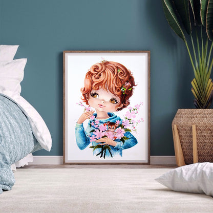 Cartoon Little Girl - Full Round Drill Diamond Painting 30*40CM