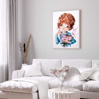 Cartoon Little Girl - Full Round Drill Diamond Painting 30*40CM