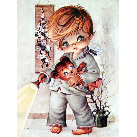 Cartoon Little Girl - Full Round Drill Diamond Painting 30*40CM