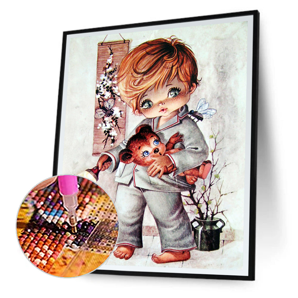 Cartoon Little Girl - Full Round Drill Diamond Painting 30*40CM