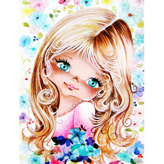 Cartoon Little Girl - Full Round Drill Diamond Painting 30*40CM