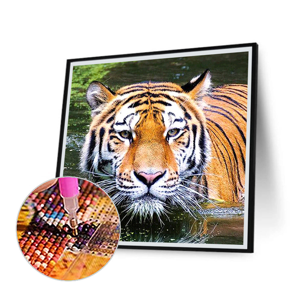 Tiger 40*40CM(Canvas) Full Round Drill Diamond Painting