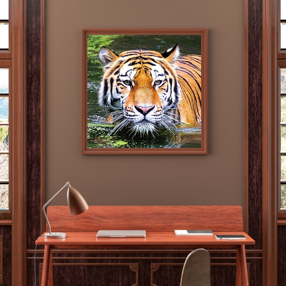 Tiger 40*40CM(Canvas) Full Round Drill Diamond Painting