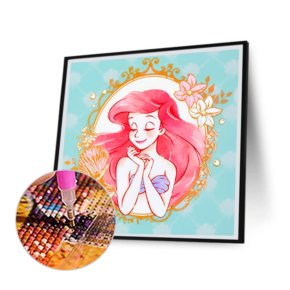 Mermaid Ariel - Full Round Drill Diamond Painting 40*40CM